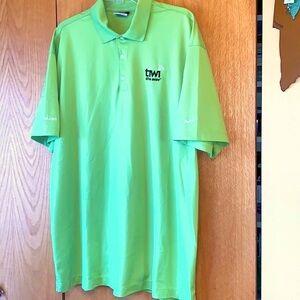 Nike Golf Fit Dry men’s green XXL poly mesh performance wicking polo shirt VGUC